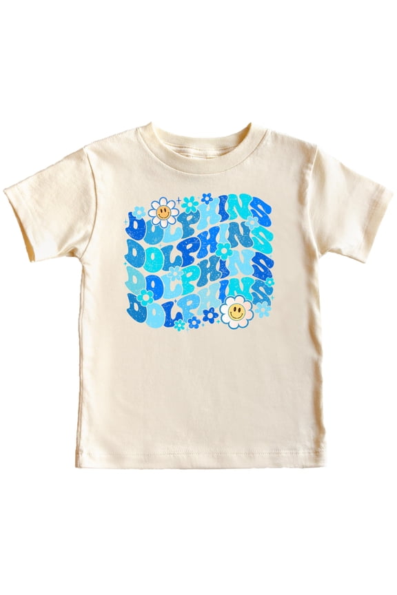Dolphins School Spirit Shirt for Game Day Apparel for Adults and Kids Natural Shirt 3T