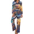 thumbnail image 1 of Dolphins Universe Women's Long Sleeve Flannel Pajama Set Sleepwear S, 1 of 5