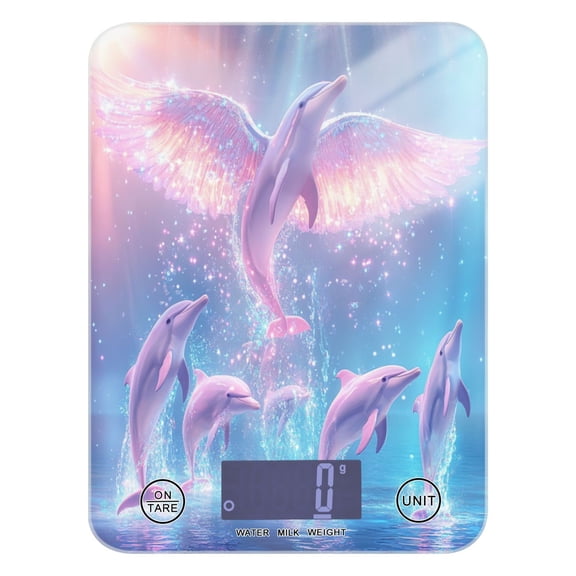 Dolphins and Birds Food Scale Digital Kitchen Scale Waterproof Grams Ounces lbs for For Baking and Cooking