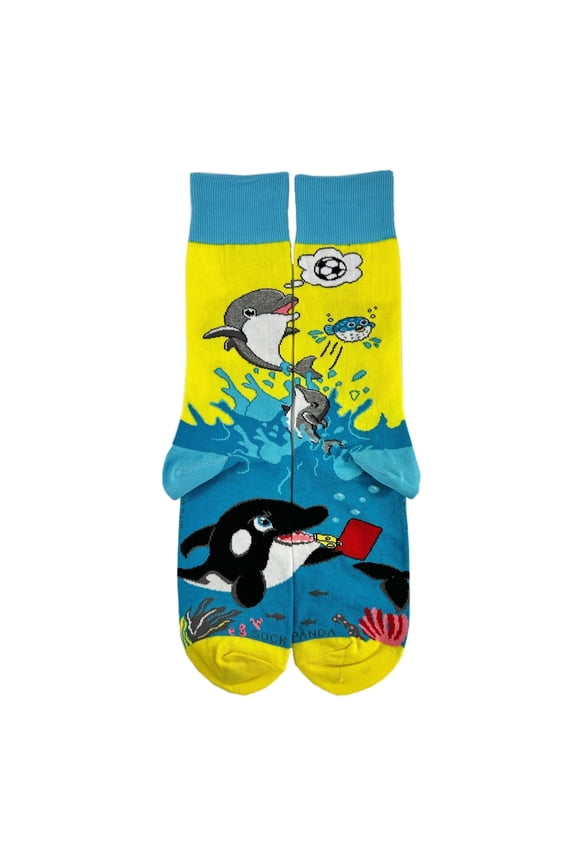 Dolphins and Soccer Socks from the Sock Panda (Adult Large - Men's Shoe Sizes 8-12)