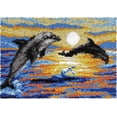 thumbnail image 1 of Dolphins at Sunrise | Rug Making Latch Hooking Kit, 1 of 9