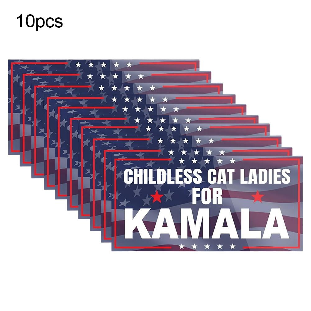 Dolpphoneven 10Pcs Kamala Harris Bumper Sticker 2024 Presidential