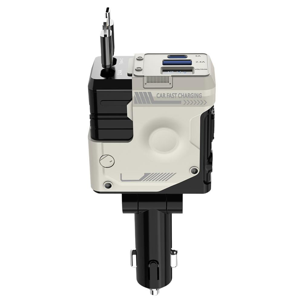 Dolpphoneven 4 IN 1 Retractable Car Charger USB Type C Cable Charge