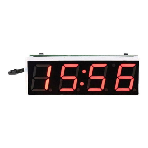 Dolpphoneven Mini Car Digital Clock Thermometer Voltmeter 3 IN 1 Luminous Vehicle Clock (A)
