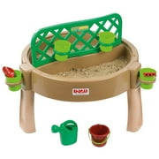 Dolu 4-In-1 Activity Table Gardening, Sand, Water, Creativity - Brown & Green - Play Table W/ Garden Bed & Toy Accessories, Toddlers & Kids Ages 2+