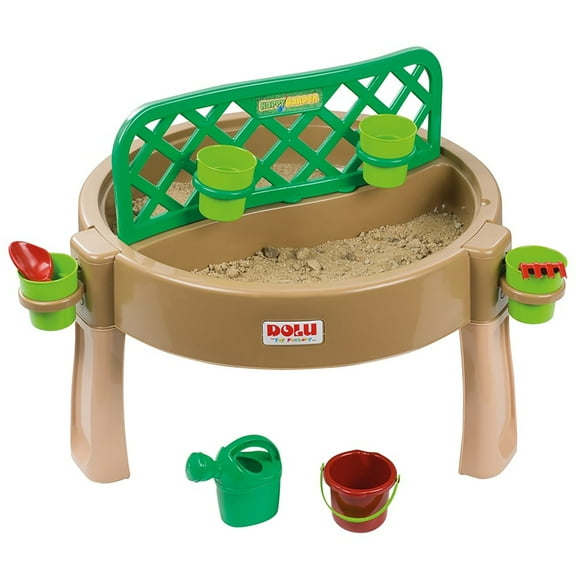 Dolu: 4-In-1 Activity Table: Gardening, Sand, Water, Creativity - Brown & Green - Play Table W/ Garden Bed & Toy Accessories, Toddlers & Kids Ages 2+