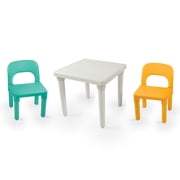 Dolu Kids Table & 2 Chairs Set - Toddler Plastic Table and Chair Set - 3 Piece
