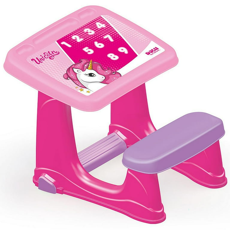Dolu: Smart Study Craft Desk Pink Unicorn Comfortable Seat