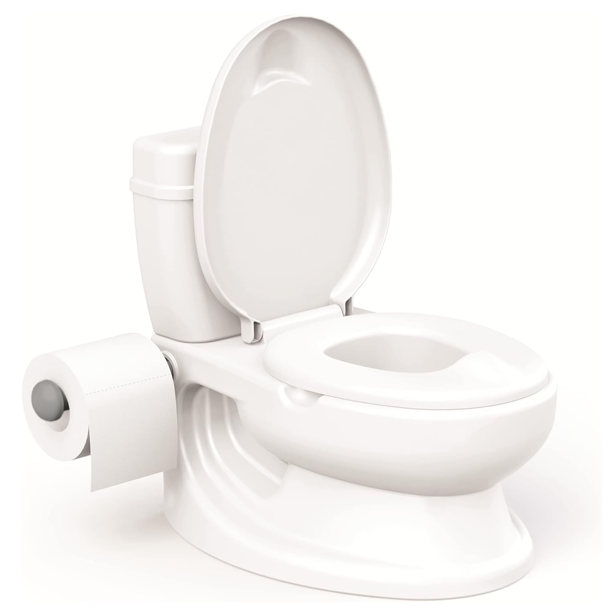 White Realistic Design Toddler Potty Training Toilet with Flush Sound