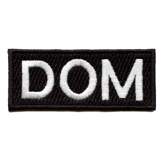 Dom Tag Box Logo Patch Dominant Role Preference Embroidered Iron On