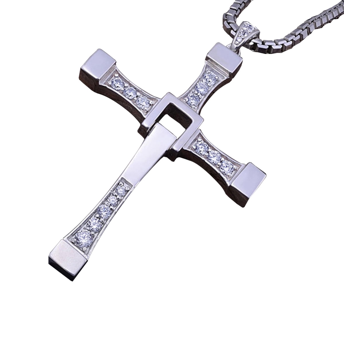 Fast and Furious- Cross Crystal Pendant Necklace