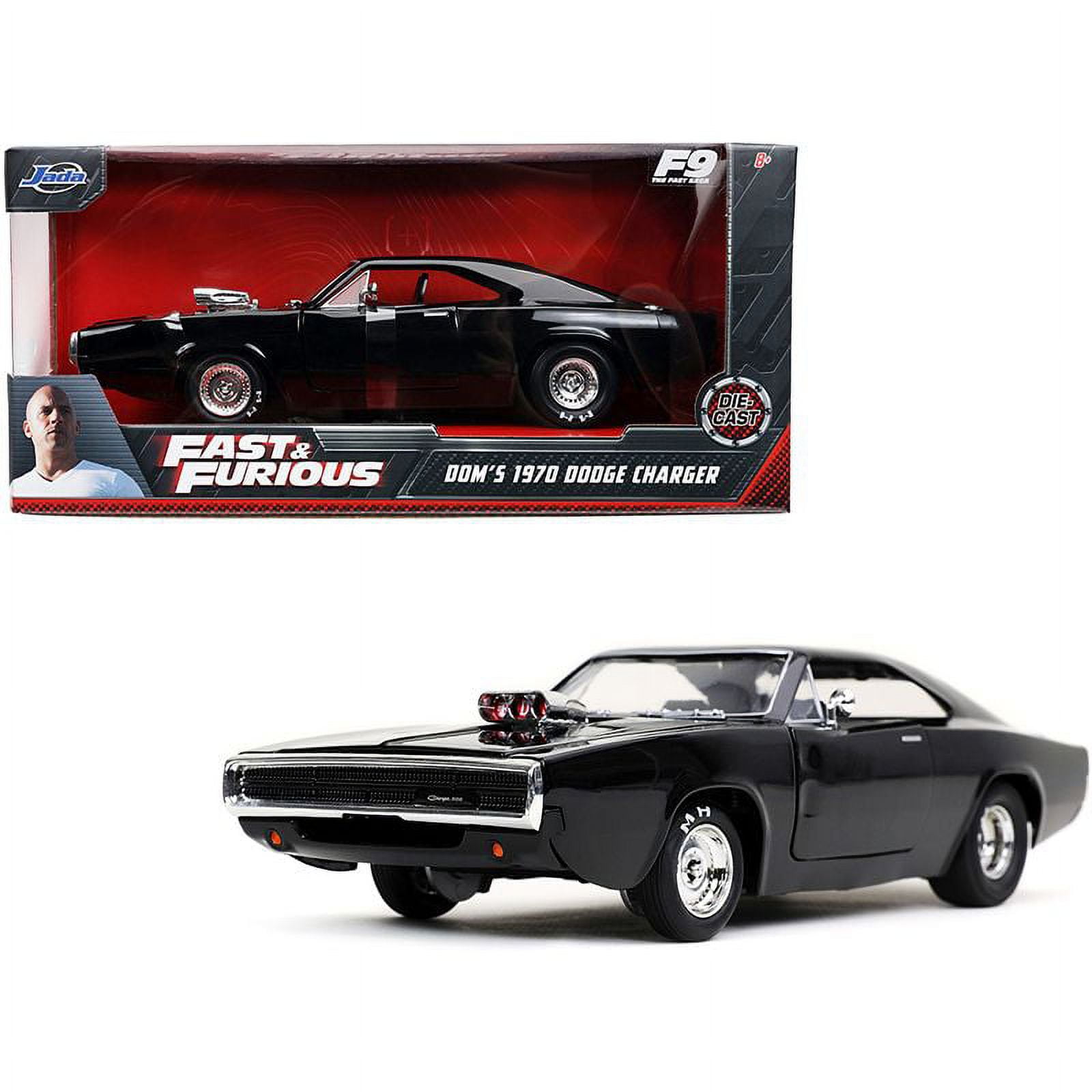 Dom\'s 1970 Dodge Charger 500 Black Fast & Furious 9 F9 (2021) Movie 1/24  Diecast Model Car by Jada