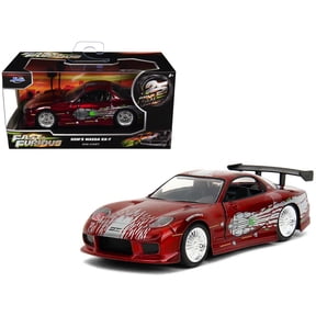Dom's Mazda RX-7 Candy Red with Graphics "The Fast and the Furious" (2001) Movie "25 Years of Fast & Furious" Series 1/32 Diecast Model Car by Jada
