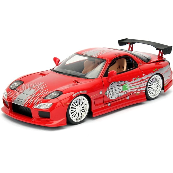 Dom's Mazda RX-7 F8 Fate of Furious, Red - Jada 98338 - 1/24 Scale Diecast Model Toy Car
