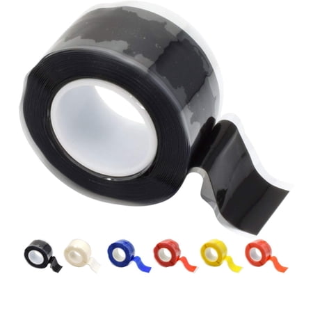 Domain Cycling Self-Fusing Silicone Handlebar Tape, 10 Ft Waterproof Grip Tape, Black