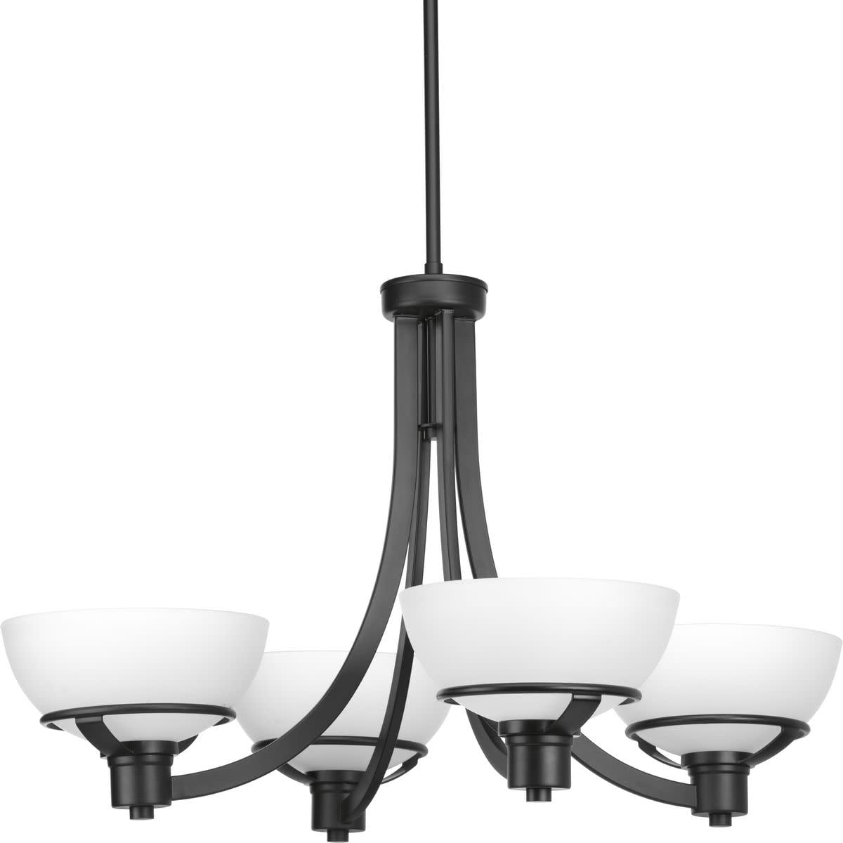 Domain Matte Black Four-Light Modern Chandelier