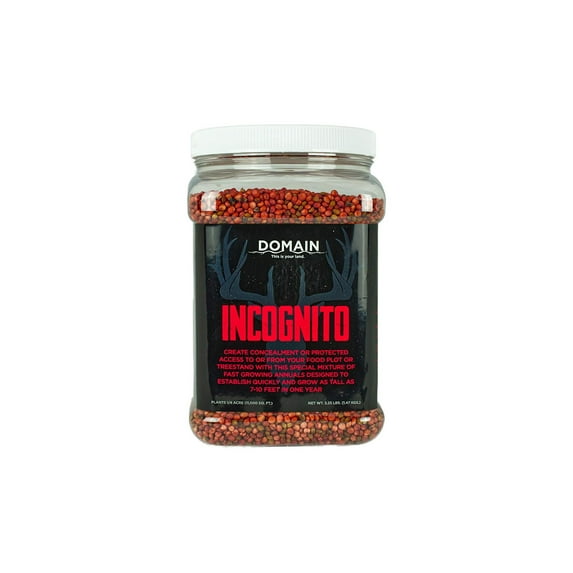 Domain Outdoor IncognitoITSC Deer Plot Seed, 1/4 Acre, Create Concealment to and from Stand or Plot, Designed to Grow Tall and Withstand Elements, Fast Growing