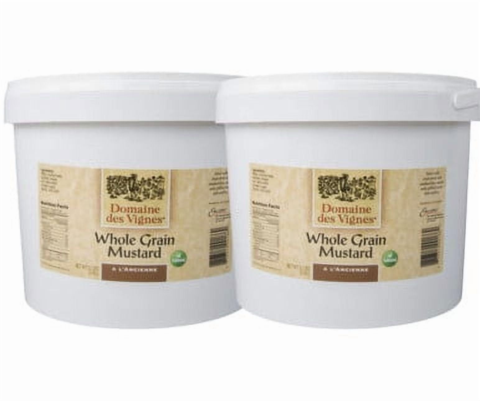 Domaine des Vignes French Whole Grain Mustard, 5kg (11lbs), 2-Pack Case