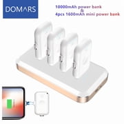 Domars 10000mAh Magnetic Wireless Power Bank with 4pcs 1600mAh Mini Portable Charger, Fast Charging Battery Pack Charging Station, Polymer Cell Portable Charger Multi Port Universal Phone Power Bank