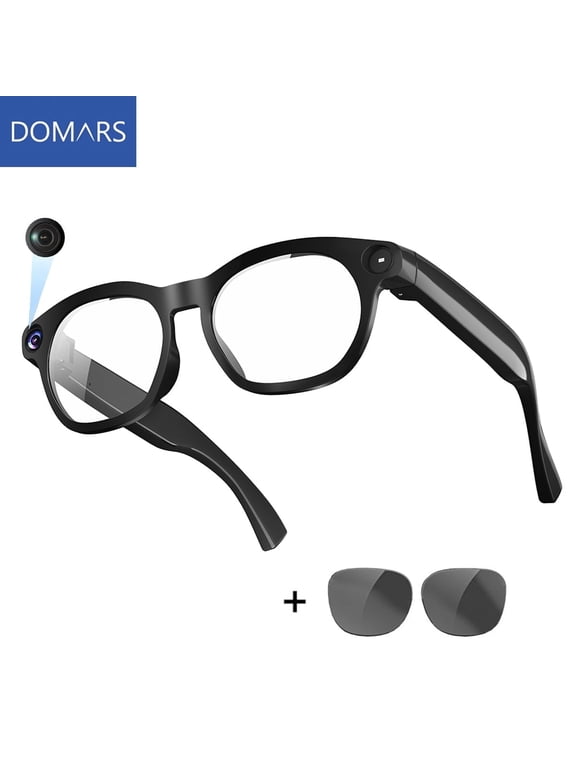 1080P Smart Camera Glasses, Bluetooth 5.3 Open Ear Audio, AI Assistant, Real-Time Translation, Hands-Free Live Streaming, 290mAh Battery