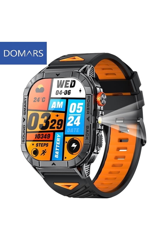 2.13 Inch AMOLED Smart Watch, Bluetooth Calling Smartwatch with 480mAh Long Battery, 100+ Sports Modes, IP68 Waterproof, Flashlight & Multilingual Support for Daily Outdoor Use
