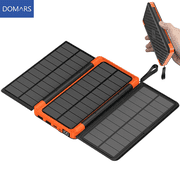 Domars 20000mAh Portable Solar Power Bank, Foldable Solar Panel Wireless Charger, LED Battery Display, 3 Output Ports, Emergency LED Flashlight Portable Phone Charger for Camping Travel Outdoor