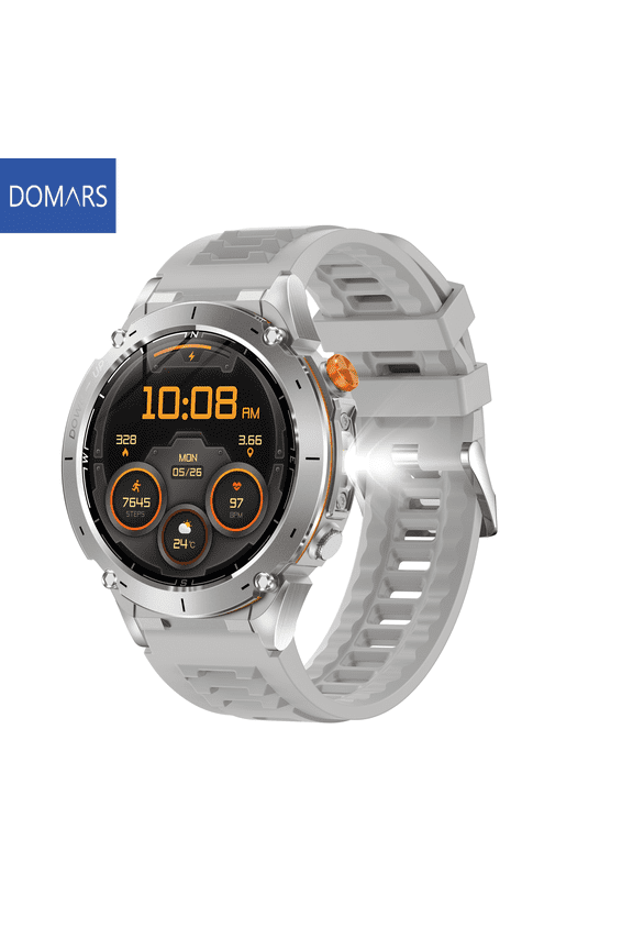 Men’s Outdoor GPS Smart Watch, 10 Days Long Battery Life, 100+ Sports Modes, 3ATM Waterproof AMOLED Screen Fitness Watch with Altimeter Barometer Flashlight
