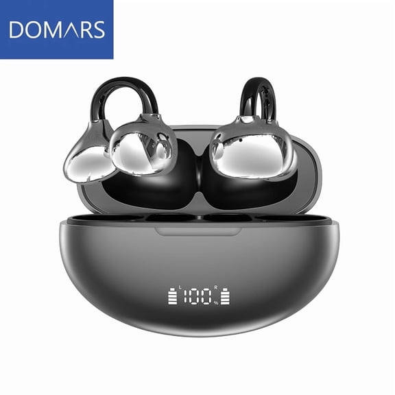 Domars Open Ear Bluetooth Headphones, Ultra Light Open Ear Wireless Earbuds Bluetooth 6.1, 40H Long Battery Life, Directional Surround Sound, Touch Control Noise Reduction Open Ear Headsets