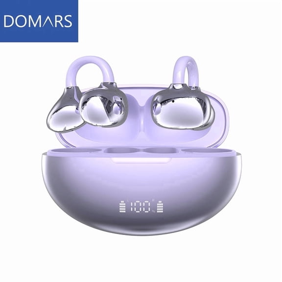 Domars Open Ear Bluetooth Headphones, Ultra Light Open Ear Wireless Earbuds Bluetooth 6.1, 40H Long Battery Life, Directional Surround Sound, Touch Control Noise Reduction Open Ear Headsets
