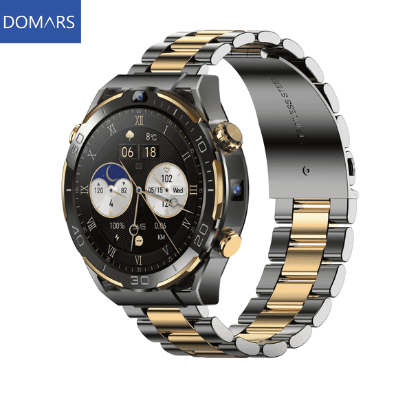 Domars Smart Watch with Bluetooth Call, 1.43" AMOLED Display, 600mAh Long Battery, Sports Monitoring, IP68 Waterproof Fitness Watch for Android iOS