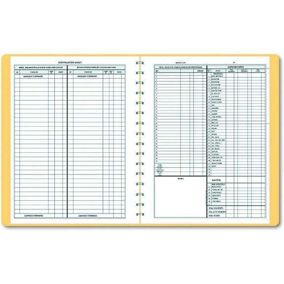 Dome 612 Bookkeeping Record, Tan Vinyl Cover, 128 Pages, 8 1/2 x 11 Pages - 3 Pack