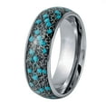 thumbnail image 1 of Jewelry Avalanche Mens Dome Tungsten Carbide Wedding Band Chains & Blue Beads Inlay, Comfort Fit 8MM, 1 of 4