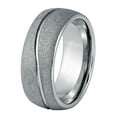 thumbnail image 1 of Jewelry Avalanche Baseball Stitch Grooved Wedding Band, Dome Tungsten Carbide, Sandblasted, 8MM, 1 of 4