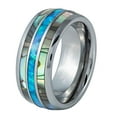 thumbnail image 1 of Jewelry Avalanche Mens Dome Tungsten Carbide Wedding Band, Mother of Pearl Inlay, Comfort Fit 8MM, 1 of 4
