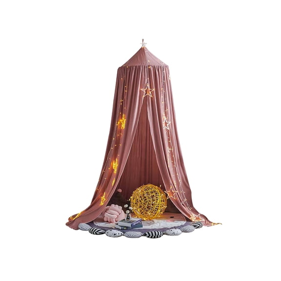 Dome Bed Curtains,Solid Color Round Bed Curtains,Blackout Bed Curtains For Room -Red Bean -65x270x400cm