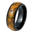 thumbnail image 1 of Dome Black IP 8mm Cork and Gold Glitter Inlay Wedding Band Comfort Fit - Mens Tungsten Carbide Ring - #1064s10.5, 1 of 4