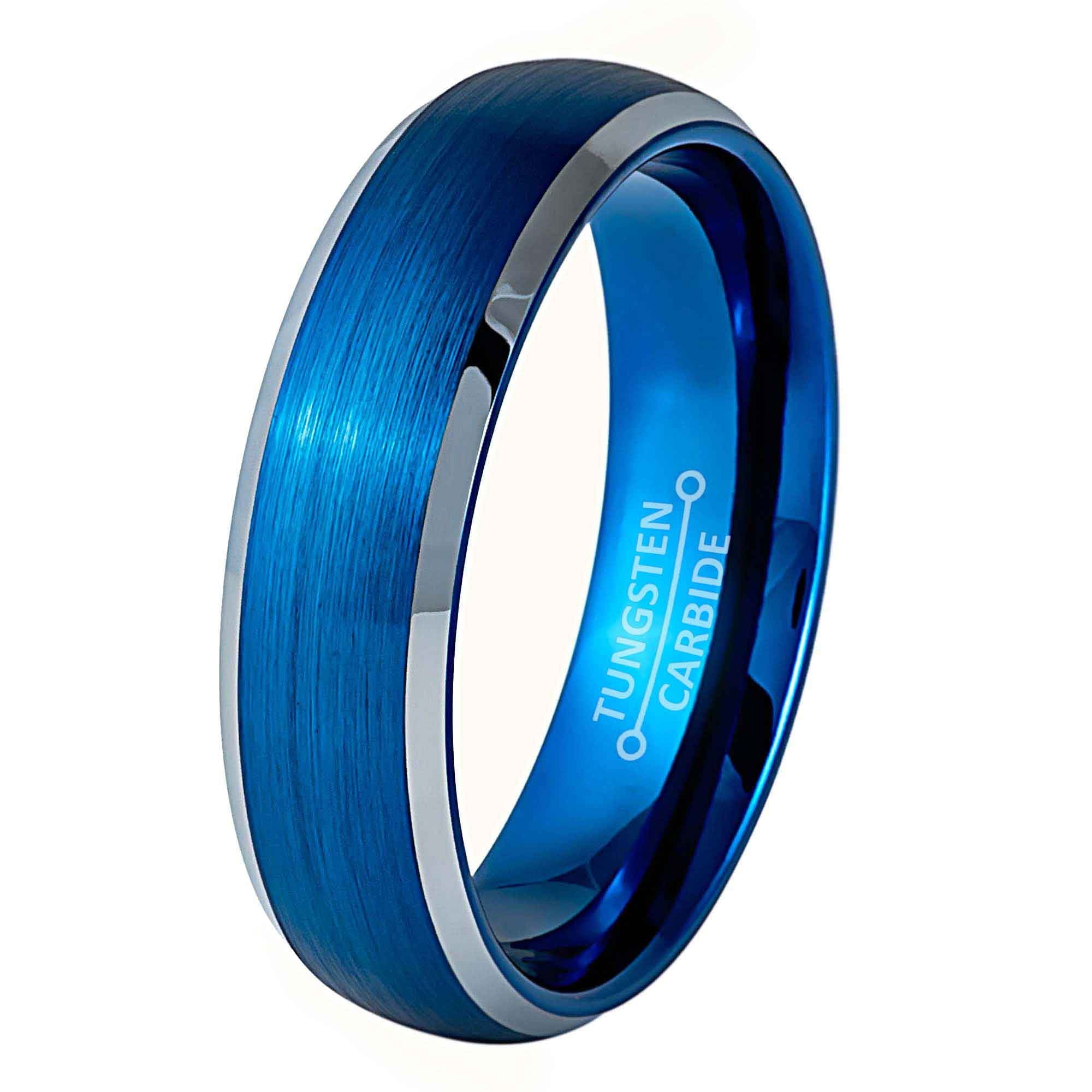 Jewelry Avalanche 2-Tone Blue Tungsten Wedding Band, Comfort Fit Jewelry Avalanche 2-Tone Blue Tungsten Wedding Band, Comfort Fit