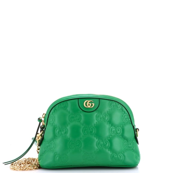 Dome Chain Zip Shoulder Bag GG Matelasse Leather Small By Rebag