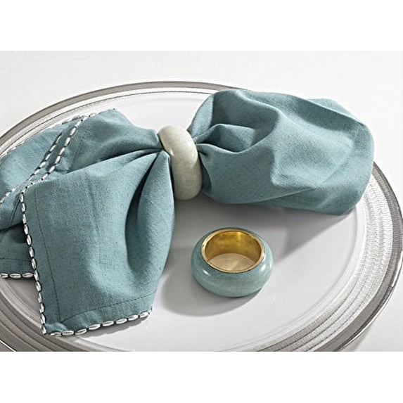 Dome Design Napkin Ring, Set of 4 (Sea green)