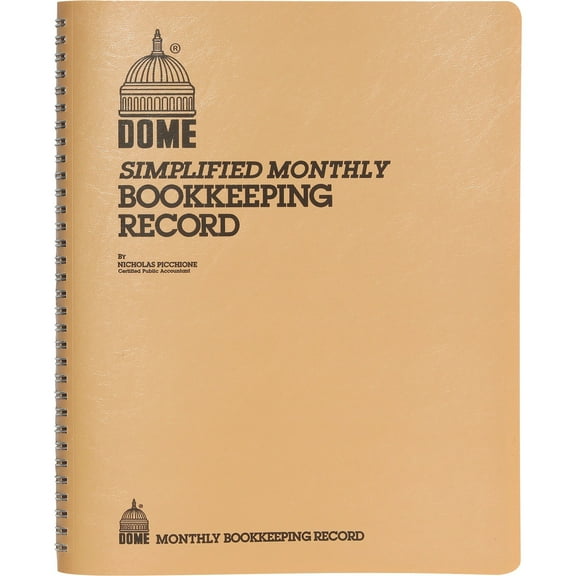 Dome Dome Simplified Monthly Bookkeeping Record, 1 ea