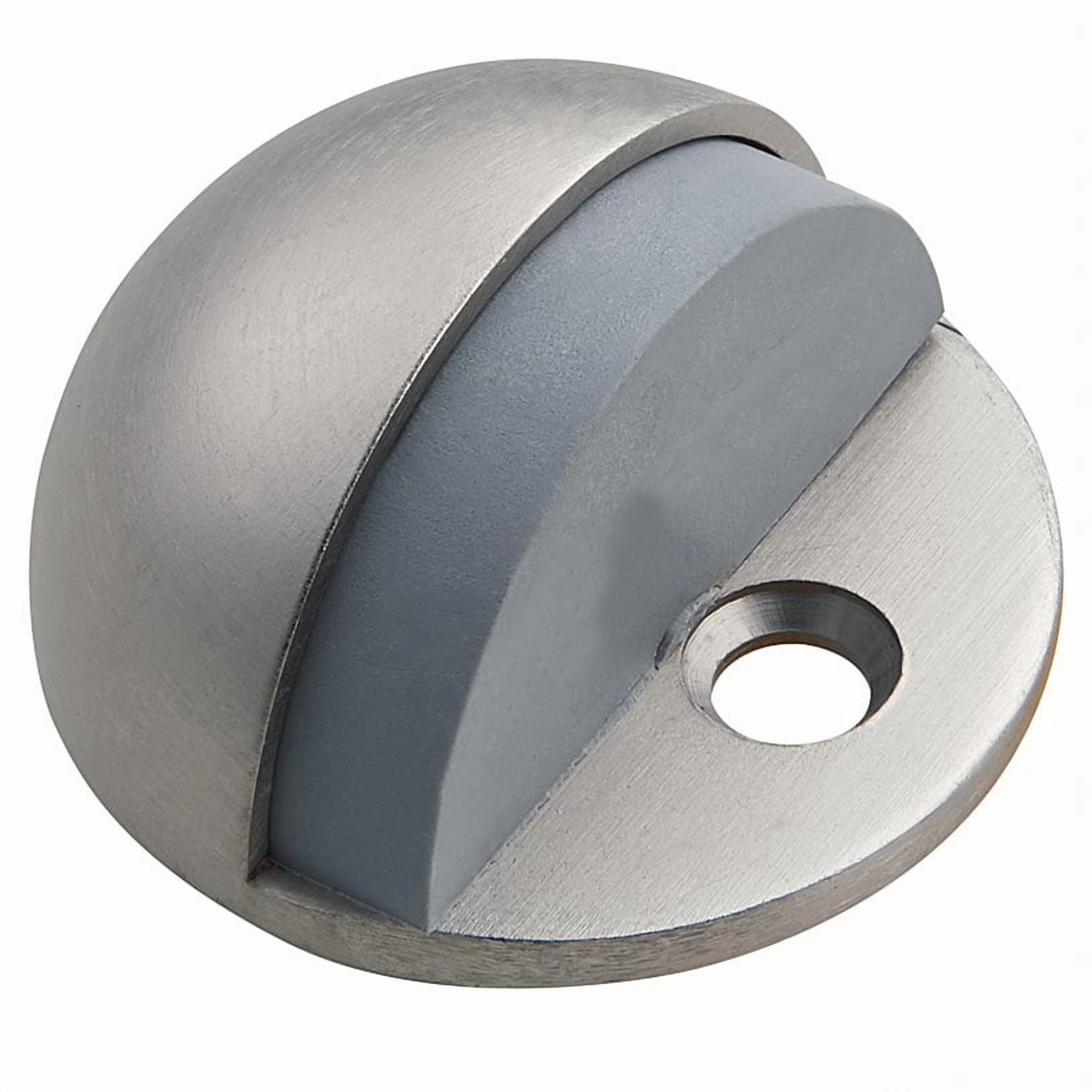 Dome Door Stop Wall Protectors with Rubber Stopper – Satin Nickel Floor Mounted Door Stoppers 10-Pack – Design House, 188342