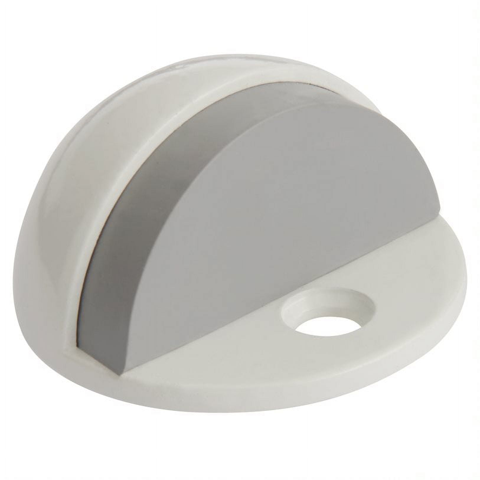 Dome Door Stop Wall Protectors with Rubber Stopper – White Floor Mounted Door Stoppers 10-Pack – Design House, 182691