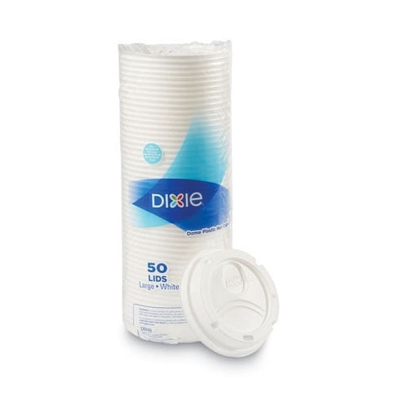 Dome Drink-Thru Lids, Fits 10 Oz To 16 Oz Perfectouch; 12 Oz To 20 Oz Wisesize Cup, White, 50/pack | Bundle of 10 Packs