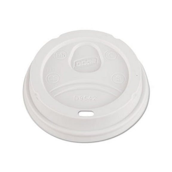 Dome Drink-Thru Lids Fits 12 oz and 16 oz Paper Hot Cups, White, 100/Pack