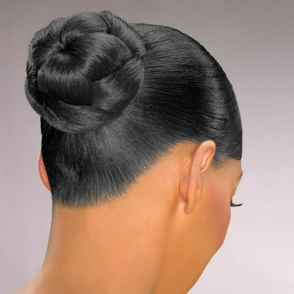 Dome F Formal Bun Color 1B - Foxy Silver Wigs Wider Braid Chignon Comb Attachment Updo Style Hairpiece Extension Synthetic Black Grey Womens Bundle MaxWigs Booklet
