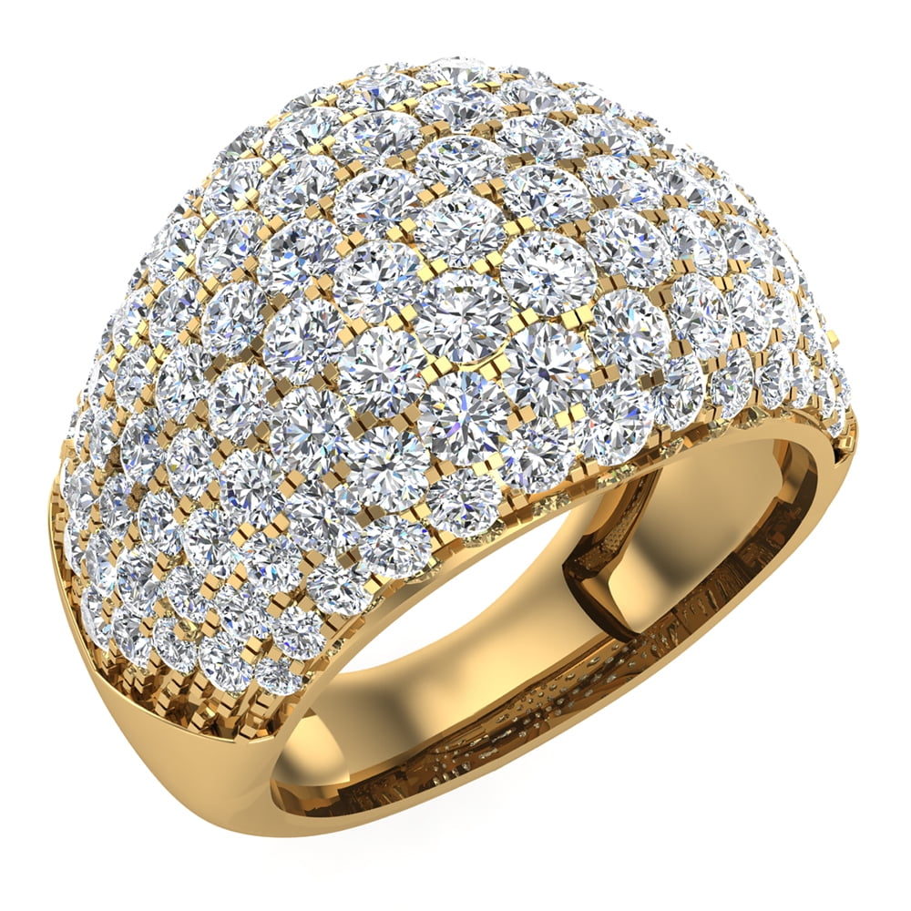 Dome Fashion Rings for Women Cocktail Rings Anniversary 14K Gold 3 CT ...