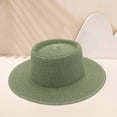 thumbnail image 1 of Dome French Top Hat, Classic Straw Boater Hat for Women, Elegant Wedding Ceremony Hat with Grosgrain Ribbon, Summer Garden Party and Church Hat-Light Green, 1 of 4