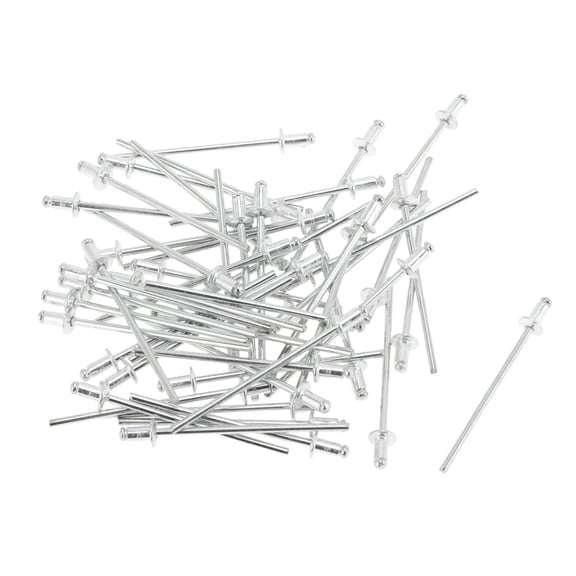 Dome Head Large Flange Blind Rivets 2.4mm Grip Diameter 4mm Grip Length 5mm Flange Diameter Iron Silver Tone