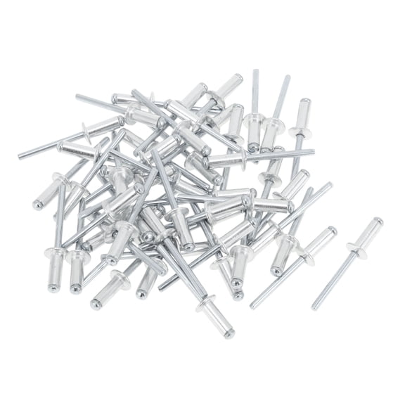 Dome Head Large Flange Blind Rivets 4.8mm Grip Diameter 10mm Grip Length 9.5mm Flange Diameter Aluminum Alloy Iron Silver Tone