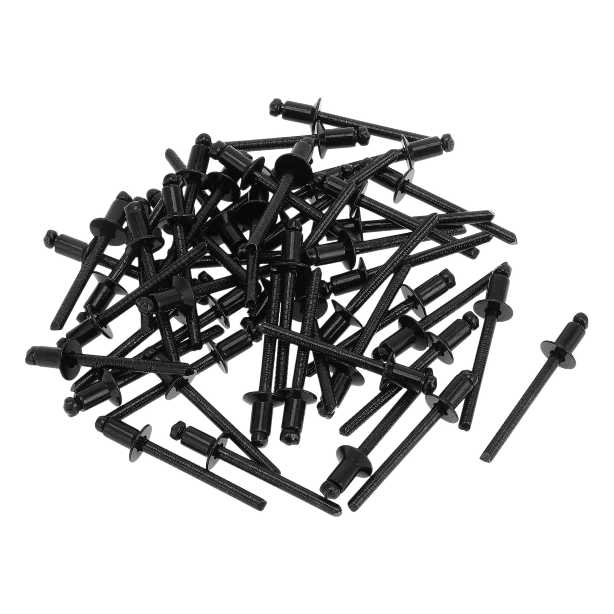 Open End Large Flange Blind Rivets Black 50 Pcs 4.8mm Grip Diameter 8mm ...
